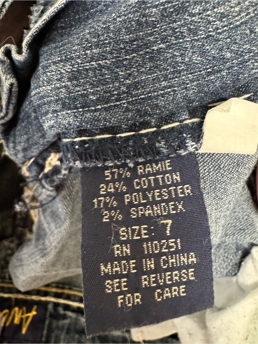 Angels Dark Blue Distressed Denim Jean Shorts - Picture 5 of 5